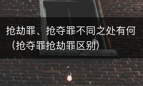 抢劫罪、抢夺罪不同之处有何（抢夺罪抢劫罪区别）