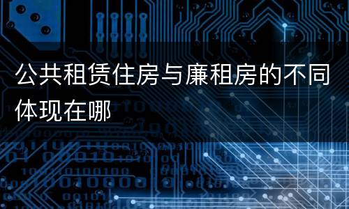 公共租赁住房与廉租房的不同体现在哪
