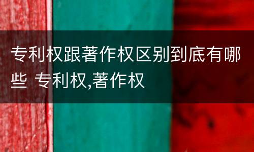 专利权跟著作权区别到底有哪些 专利权,著作权