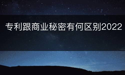 专利跟商业秘密有何区别2022