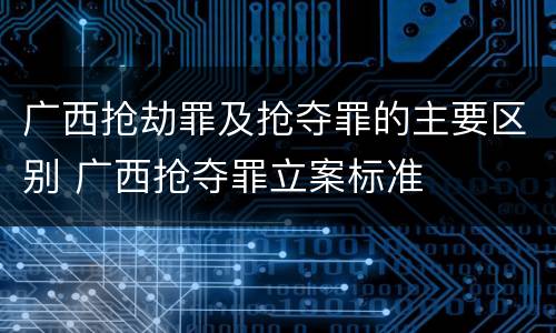广西抢劫罪及抢夺罪的主要区别 广西抢夺罪立案标准
