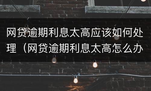 网贷逾期利息太高应该如何处理（网贷逾期利息太高怎么办）