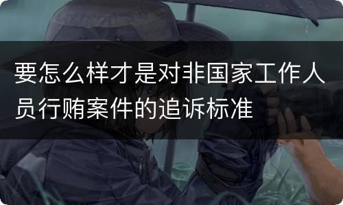 要怎么样才是对非国家工作人员行贿案件的追诉标准