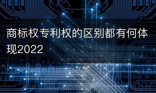 商标权专利权的区别都有何体现2022