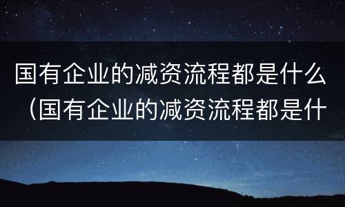 国有企业的减资流程都是什么（国有企业的减资流程都是什么样的）
