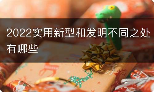2022实用新型和发明不同之处有哪些