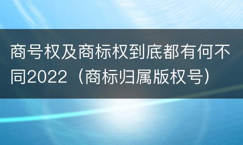 商号权及商标权到底都有何不同2022（商标归属版权号）