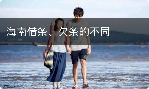 海南借条、欠条的不同