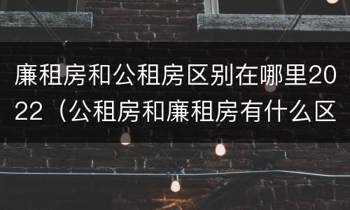 廉租房和公租房区别在哪里2022（公租房和廉租房有什么区别?2019年的）