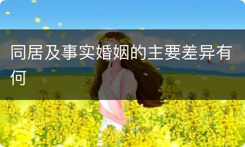 同居及事实婚姻的主要差异有何