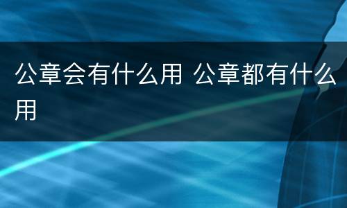 公章会有什么用 公章都有什么用