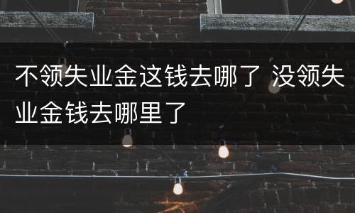 不领失业金这钱去哪了 没领失业金钱去哪里了