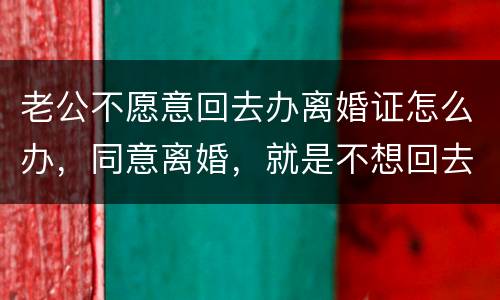 老公不愿意回去办离婚证怎么办，同意离婚，就是不想回去，该怎么办