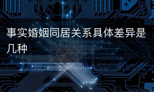 事实婚姻同居关系具体差异是几种