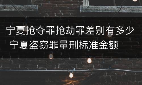 宁夏抢夺罪抢劫罪差别有多少 宁夏盗窃罪量刑标准金额