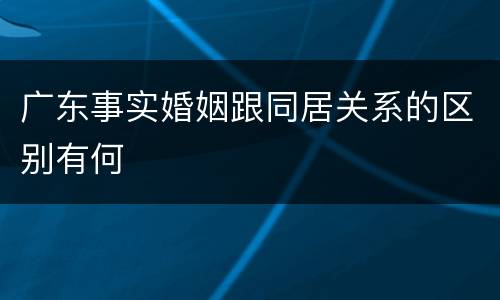 广东事实婚姻跟同居关系的区别有何