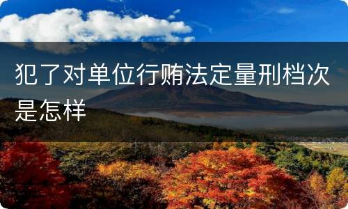 犯了对单位行贿法定量刑档次是怎样