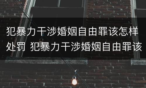 犯暴力干涉婚姻自由罪该怎样处罚 犯暴力干涉婚姻自由罪该怎样处罚对方
