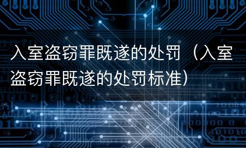 入室盗窃罪既遂的处罚（入室盗窃罪既遂的处罚标准）