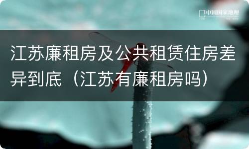 江苏廉租房及公共租赁住房差异到底（江苏有廉租房吗）