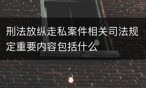 刑法放纵走私案件相关司法规定重要内容包括什么