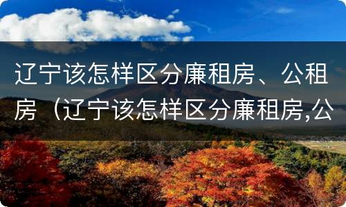 辽宁该怎样区分廉租房、公租房（辽宁该怎样区分廉租房,公租房和住宅）