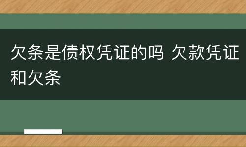 欠条是债权凭证的吗 欠款凭证和欠条