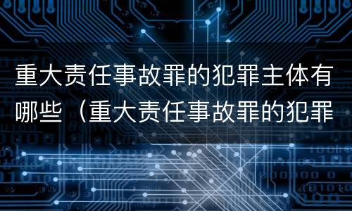 重大责任事故罪的犯罪主体有哪些（重大责任事故罪的犯罪主体有哪些类型）