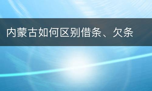 内蒙古如何区别借条、欠条
