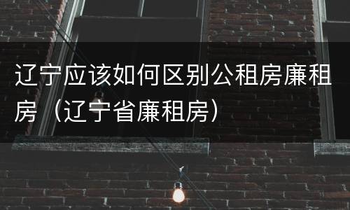 辽宁应该如何区别公租房廉租房（辽宁省廉租房）