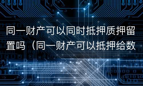 同一财产可以同时抵押质押留置吗（同一财产可以抵押给数个人吗）