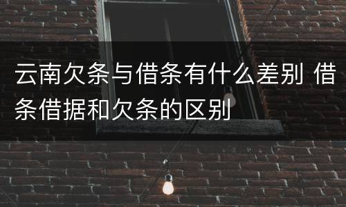 云南欠条与借条有什么差别 借条借据和欠条的区别