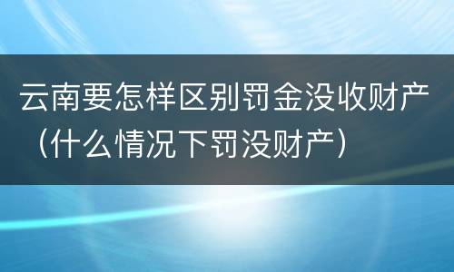 云南要怎样区别罚金没收财产（什么情况下罚没财产）