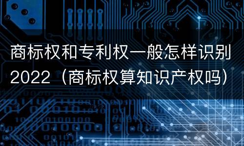 商标权和专利权一般怎样识别2022（商标权算知识产权吗）