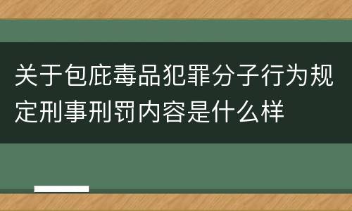关于包庇毒品犯罪分子行为规定刑事刑罚内容是什么样