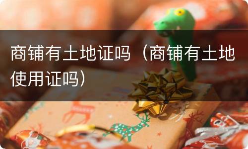 商铺有土地证吗（商铺有土地使用证吗）