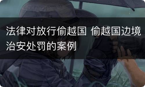 法律对放行偷越国 偷越国边境治安处罚的案例