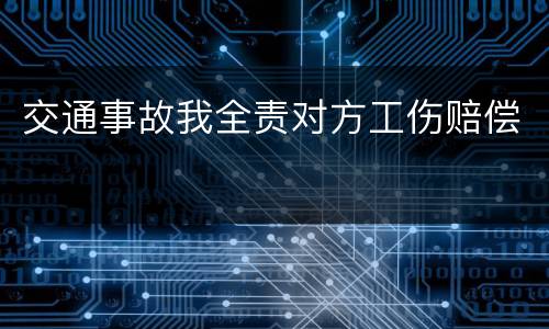 交通事故我全责对方工伤赔偿