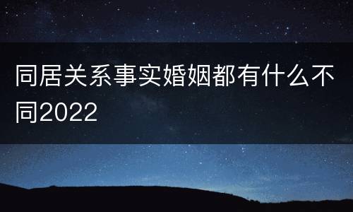 同居关系事实婚姻都有什么不同2022