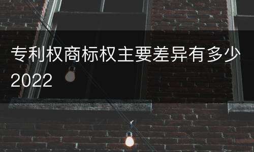 专利权商标权主要差异有多少2022