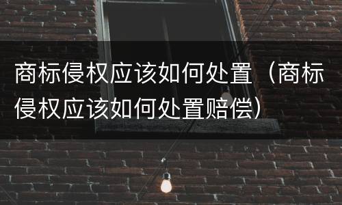 商标侵权应该如何处置（商标侵权应该如何处置赔偿）