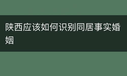 陕西应该如何识别同居事实婚姻