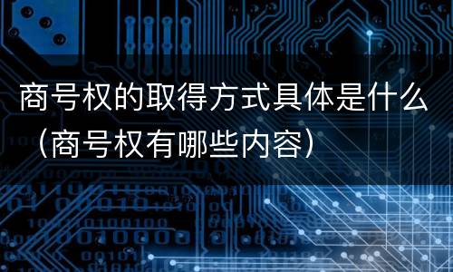 商号权的取得方式具体是什么（商号权有哪些内容）
