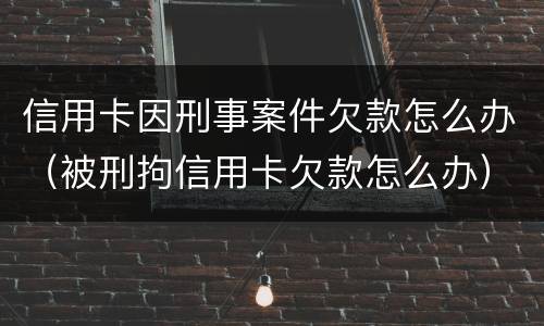 信用卡因刑事案件欠款怎么办（被刑拘信用卡欠款怎么办）