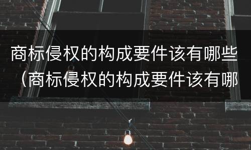 商标侵权的构成要件该有哪些（商标侵权的构成要件该有哪些内容）