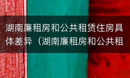 湖南廉租房和公共租赁住房具体差异（湖南廉租房和公共租赁住房具体差异有哪些）