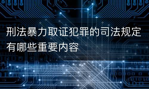 刑法暴力取证犯罪的司法规定有哪些重要内容