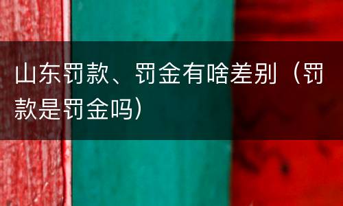 山东罚款、罚金有啥差别（罚款是罚金吗）