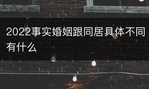 2022事实婚姻跟同居具体不同有什么