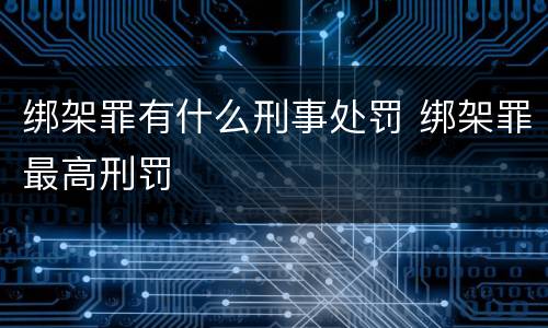 绑架罪有什么刑事处罚 绑架罪最高刑罚